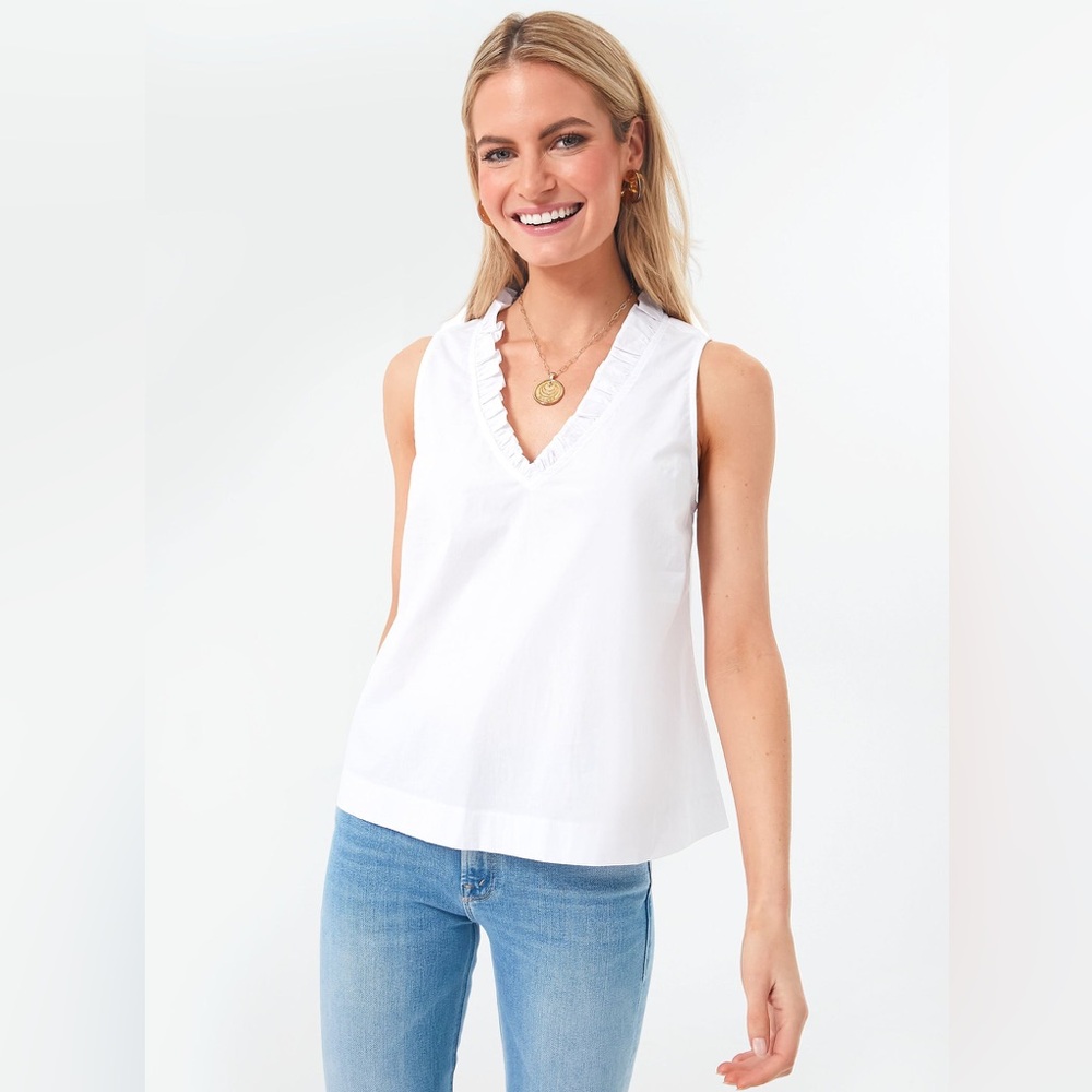 Tuckernuck White Ruffle V-Neck Camisole